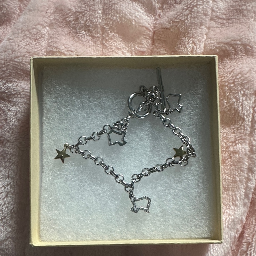 Silver Texas Star Charm Bracelet